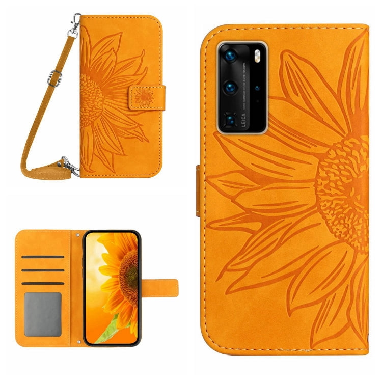 Skin Feel Sun Flower Pattern Flip Leather Phone Case, For Huawei P40 Lite, For Huawei P40 Lite 5G, For Huawei P40 Pro, For Huawei P50