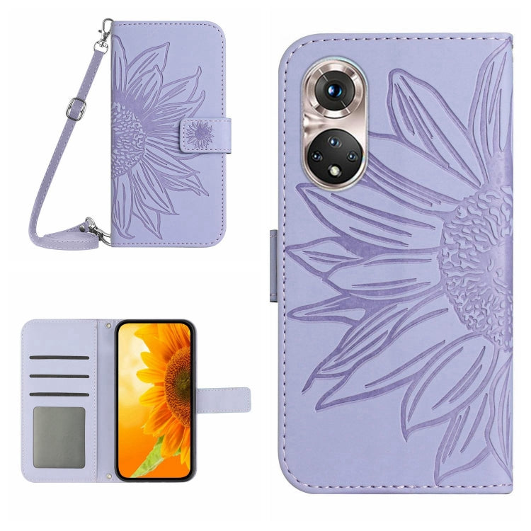 Skin Feel Sun Flower Pattern Flip Leather Phone Case, For Huawei P50 Pro