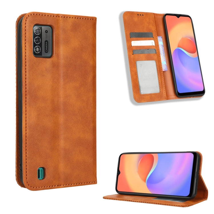 Magnetic Buckle Retro Texture Leather Phone Case, For UMIDIGI F3 5G / 4G / F3S / F3 SE, For UMIDIGI Power 7 / Power 7S, For ZTE Blade A52 Lite, For ZTE Blade A72 5G, For Cubot Pocket