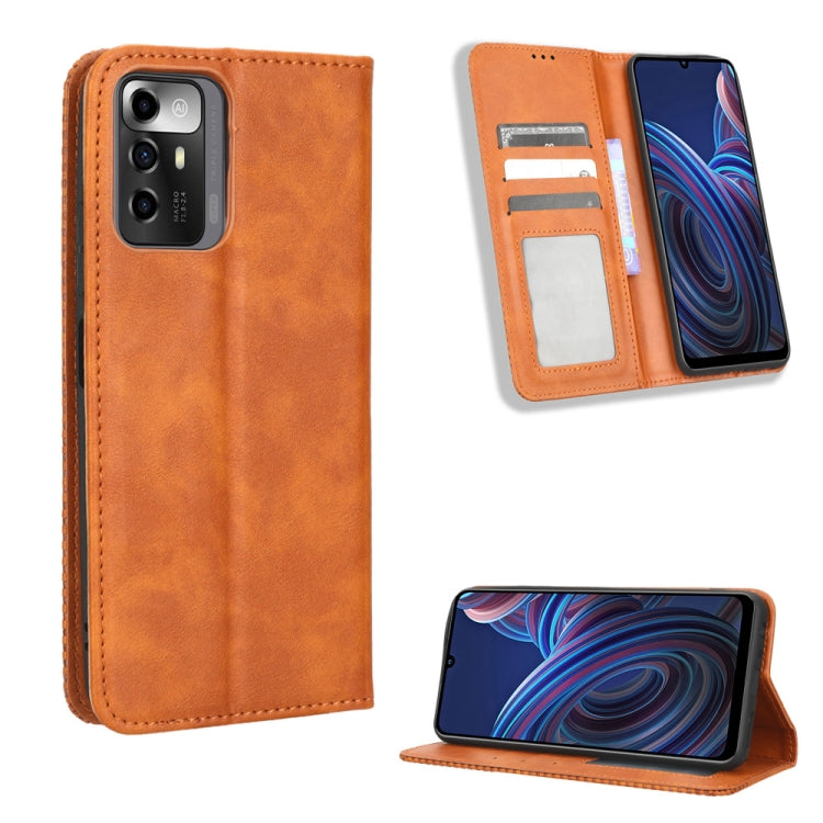 Magnetic Buckle Retro Texture Leather Phone Case, For UMIDIGI F3 5G / 4G / F3S / F3 SE, For UMIDIGI Power 7 / Power 7S, For ZTE Blade A52 Lite, For ZTE Blade A72 5G, For Cubot Pocket