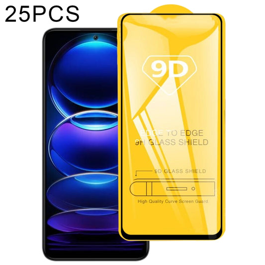 25pcs 9D Full Glue Full Screen Tempered Glass Film, For Xiaomi Redmi Note 12 China / Note 12 Global (25 PCS), For Xiaomi Redmi Note 12 Pro / 12 Pro+ / 12 Explorer / Note 12 Pro Speed (25 PCS)