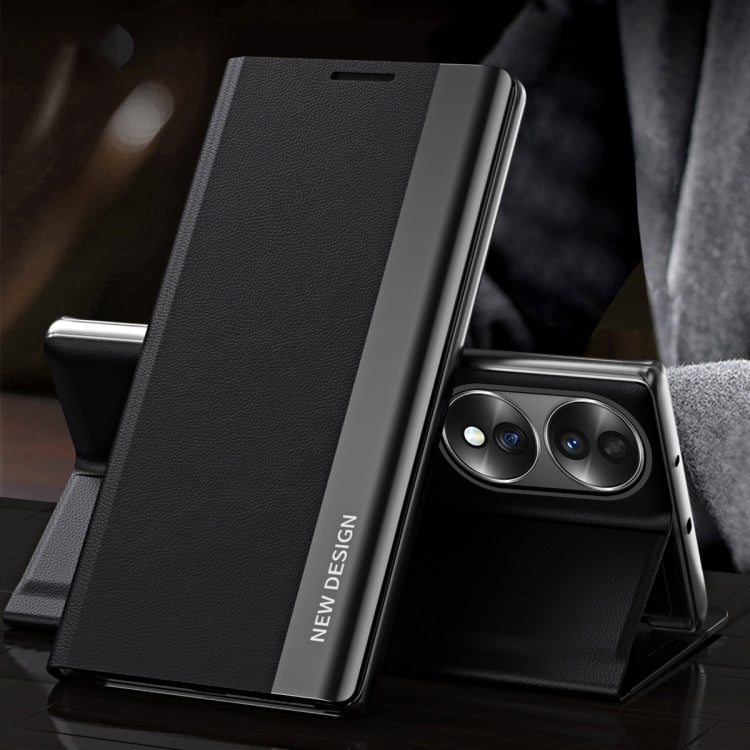 Side Electroplated Magnetic Leather Phone Case, For Honor 70, For Xiaomi 12T / 12T Pro / Redmi K50 Ultra