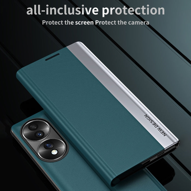 Side Electroplated Magnetic Leather Phone Case, For Honor 70, For Xiaomi 12T / 12T Pro / Redmi K50 Ultra