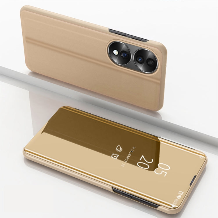 Plated Mirror Horizontal Flip Leather Phone Case with Holder, For Honor 70, For Xiaomi 12T / 12T Pro / Redmi K50 Ultra