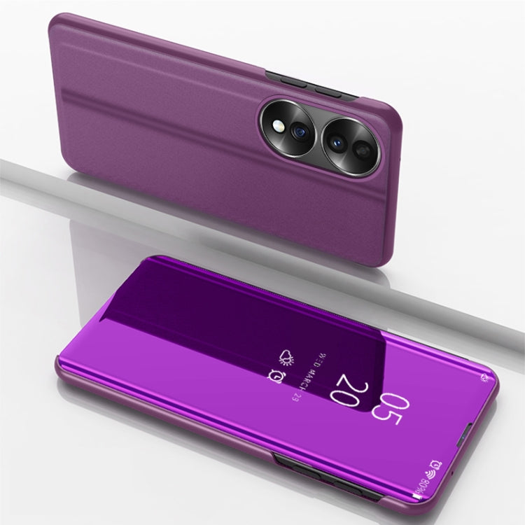 Plated Mirror Horizontal Flip Leather Phone Case with Holder, For Honor 70, For Xiaomi 12T / 12T Pro / Redmi K50 Ultra