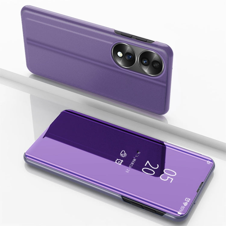 Plated Mirror Horizontal Flip Leather Phone Case with Holder, For Honor 70, For Xiaomi 12T / 12T Pro / Redmi K50 Ultra