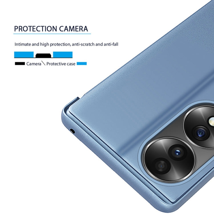 Plated Mirror Horizontal Flip Leather Phone Case with Holder, For Honor 70, For Xiaomi 12T / 12T Pro / Redmi K50 Ultra