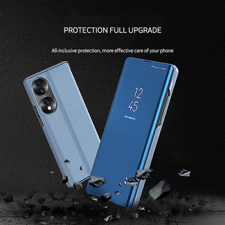 Plated Mirror Horizontal Flip Leather Phone Case with Holder, For Honor 70, For Xiaomi 12T / 12T Pro / Redmi K50 Ultra