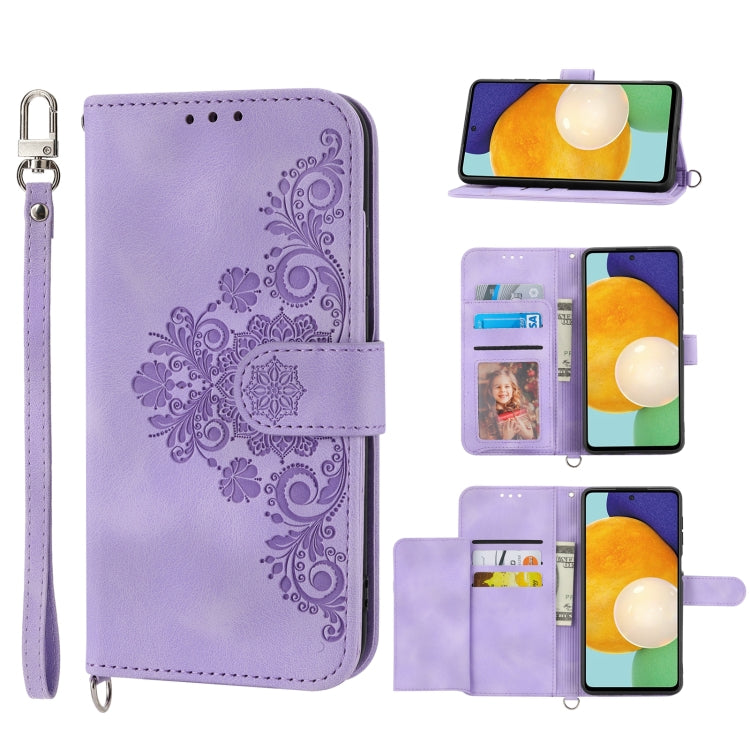 Skin-feel Flowers Embossed Wallet Leather Phone Case, For Xiaomi Poco X4 Pro 5G Global, For Xiaomi Redmi Note 10 4G/Note 10S 4G, For Xiaomi Redmi Note 10 Pro, For Xiaomi Redmi Note 11T Pro/Note 11T Pro+ 5G                                               ...