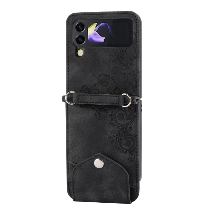 Skin-feel Flowers Embossed Wallet Leather Phone Case, For Samsung Galaxy Z Flip4, For Samsung Galaxy Z Flip3 5G, For Samsung Galaxy Z Fold3 5G, For Samsung Galaxy Z Fold4