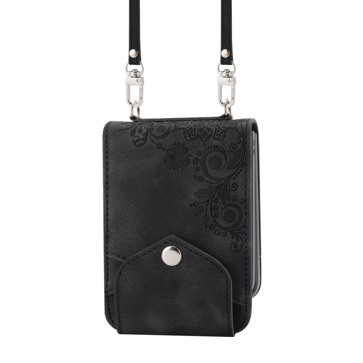 Skin-feel Flowers Embossed Wallet Leather Phone Case, For Samsung Galaxy Z Flip4, For Samsung Galaxy Z Flip3 5G, For Samsung Galaxy Z Fold3 5G, For Samsung Galaxy Z Fold4