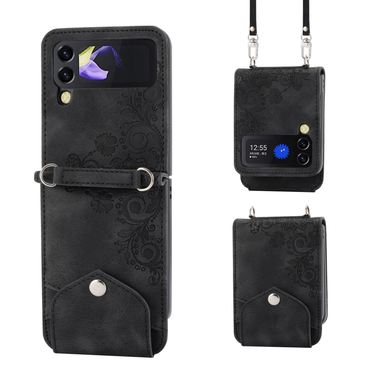 Skin-feel Flowers Embossed Wallet Leather Phone Case, For Samsung Galaxy Z Flip4, For Samsung Galaxy Z Flip3 5G, For Samsung Galaxy Z Fold3 5G, For Samsung Galaxy Z Fold4