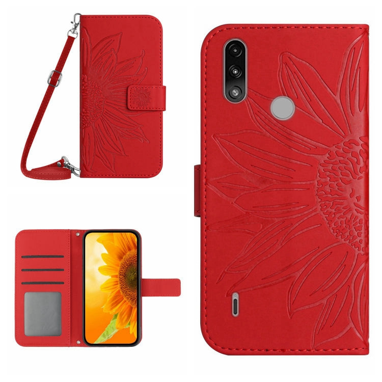 Skin Feel Sun Flower Pattern Flip Leather Phone Case with Lanyard, For Motorola Moto E7, For Motorola Moto E7 Plus/G9/G9 Play, For Motorola Moto E7 Power/E7i Power, For Motorola Moto E20/E30/E40