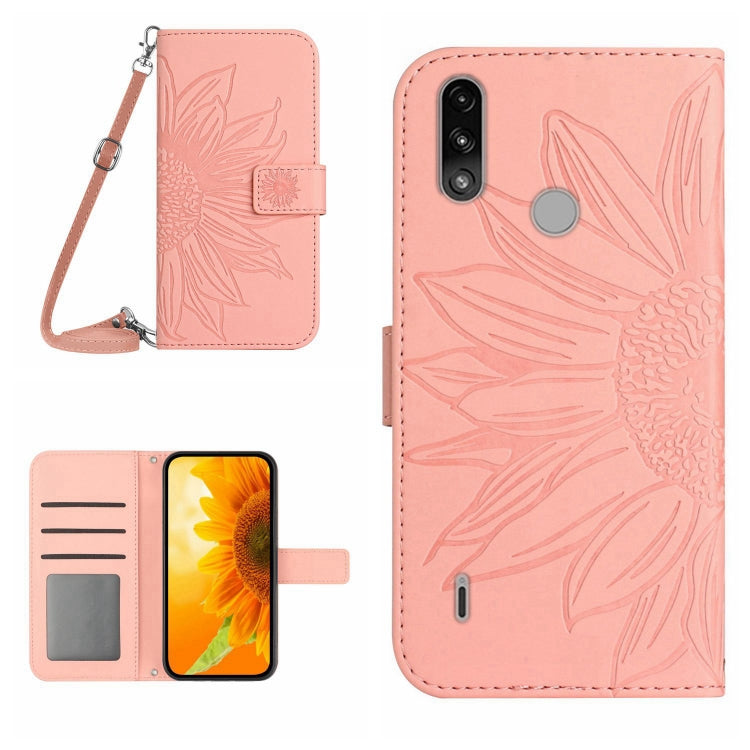 Skin Feel Sun Flower Pattern Flip Leather Phone Case with Lanyard, For Motorola Moto E7, For Motorola Moto E7 Plus/G9/G9 Play, For Motorola Moto E7 Power/E7i Power, For Motorola Moto E20/E30/E40