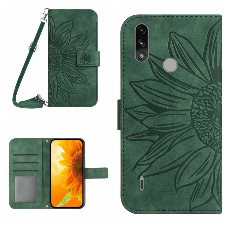 Skin Feel Sun Flower Pattern Flip Leather Phone Case with Lanyard, For Motorola Moto E7, For Motorola Moto E7 Plus/G9/G9 Play, For Motorola Moto E7 Power/E7i Power, For Motorola Moto E20/E30/E40