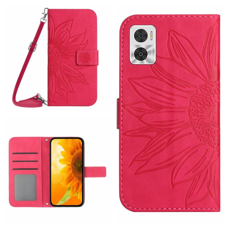 Skin Feel Sun Flower Pattern Flip Leather Phone Case with Lanyard, For Motorola Moto E22 4G/E22i 4G, For Motorola Moto E32/E32S, For Motorola Moto Edge 20, For Motorola Moto Edge 20 Lite