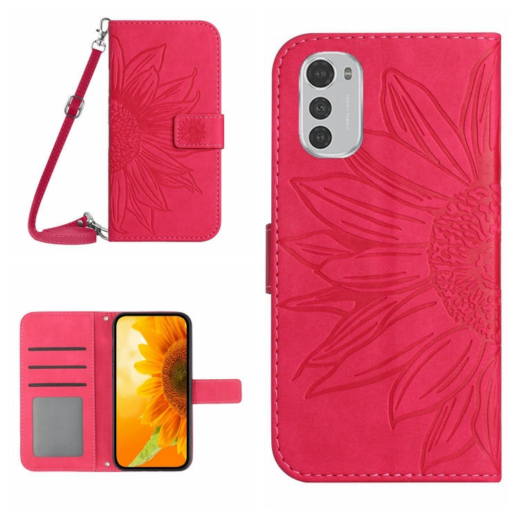 Skin Feel Sun Flower Pattern Flip Leather Phone Case with Lanyard, For Motorola Moto E22 4G/E22i 4G, For Motorola Moto E32/E32S, For Motorola Moto Edge 20, For Motorola Moto Edge 20 Lite