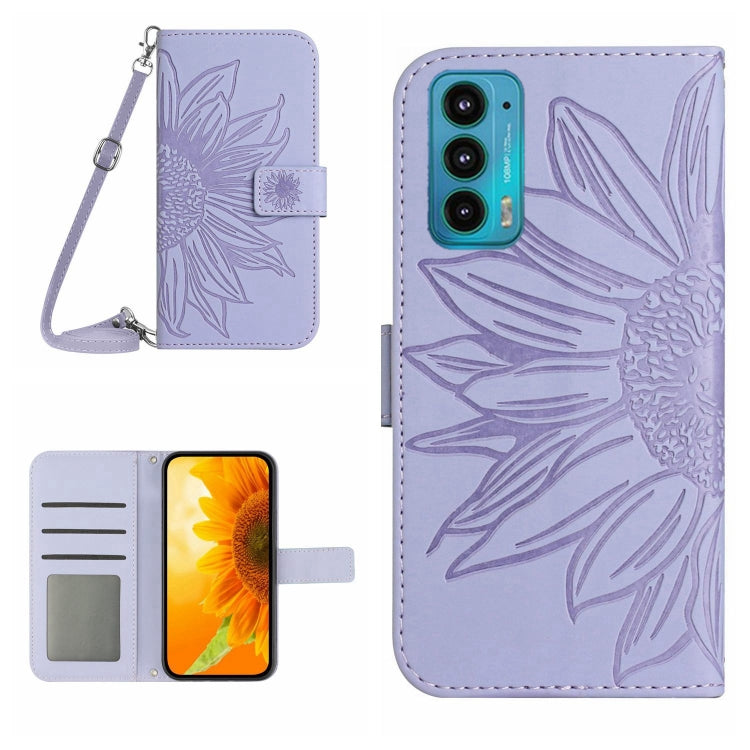 Skin Feel Sun Flower Pattern Flip Leather Phone Case with Lanyard, For Motorola Moto E22 4G/E22i 4G, For Motorola Moto E32/E32S, For Motorola Moto Edge 20, For Motorola Moto Edge 20 Lite