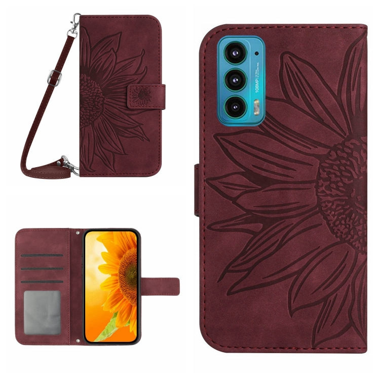 Skin Feel Sun Flower Pattern Flip Leather Phone Case with Lanyard, For Motorola Moto E22 4G/E22i 4G, For Motorola Moto E32/E32S, For Motorola Moto Edge 20, For Motorola Moto Edge 20 Lite