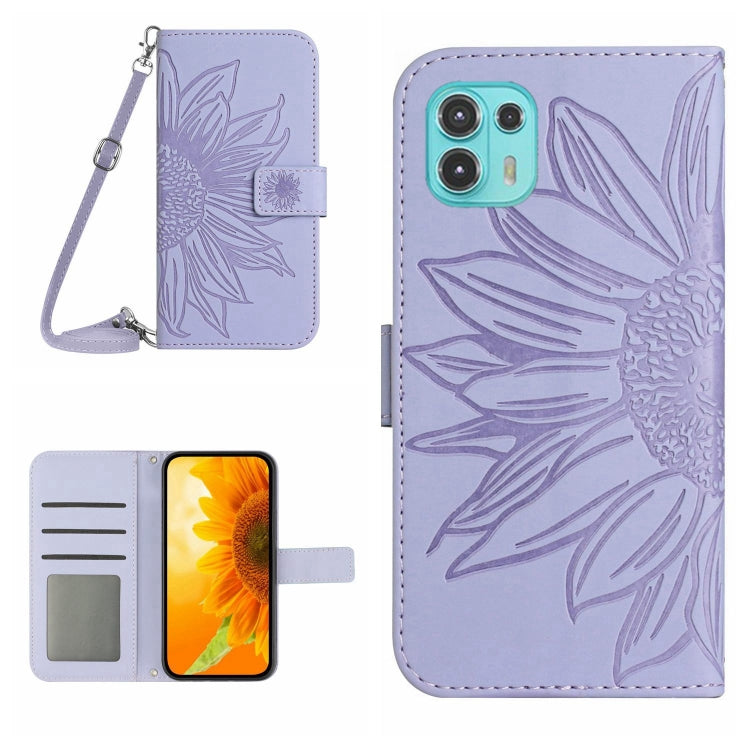 Skin Feel Sun Flower Pattern Flip Leather Phone Case with Lanyard, For Motorola Moto E22 4G/E22i 4G, For Motorola Moto E32/E32S, For Motorola Moto Edge 20, For Motorola Moto Edge 20 Lite