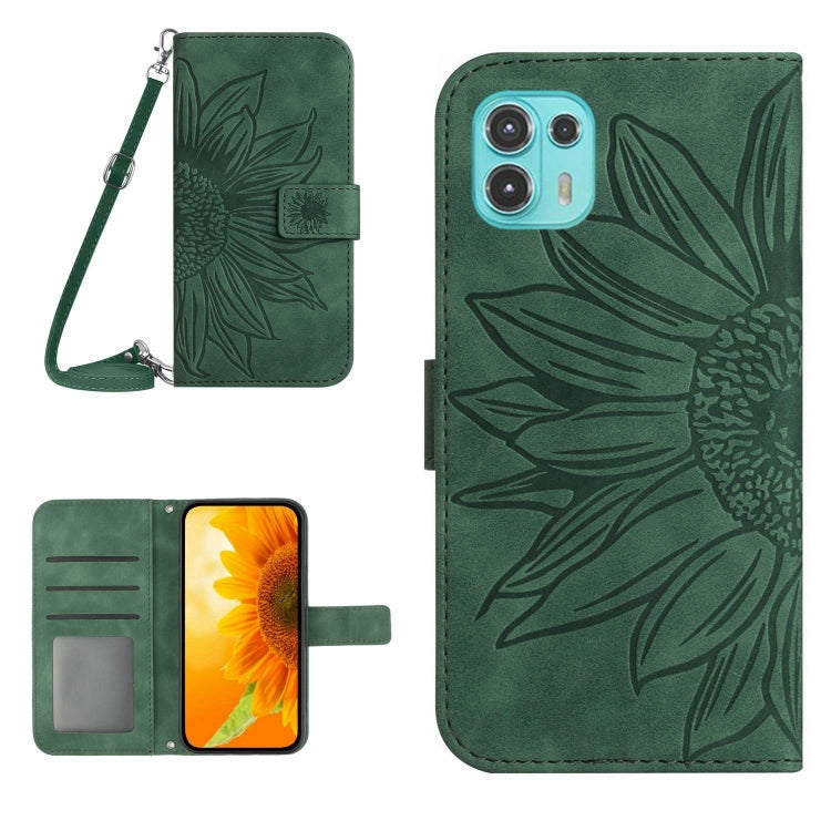 Skin Feel Sun Flower Pattern Flip Leather Phone Case with Lanyard, For Motorola Moto E22 4G/E22i 4G, For Motorola Moto E32/E32S, For Motorola Moto Edge 20, For Motorola Moto Edge 20 Lite