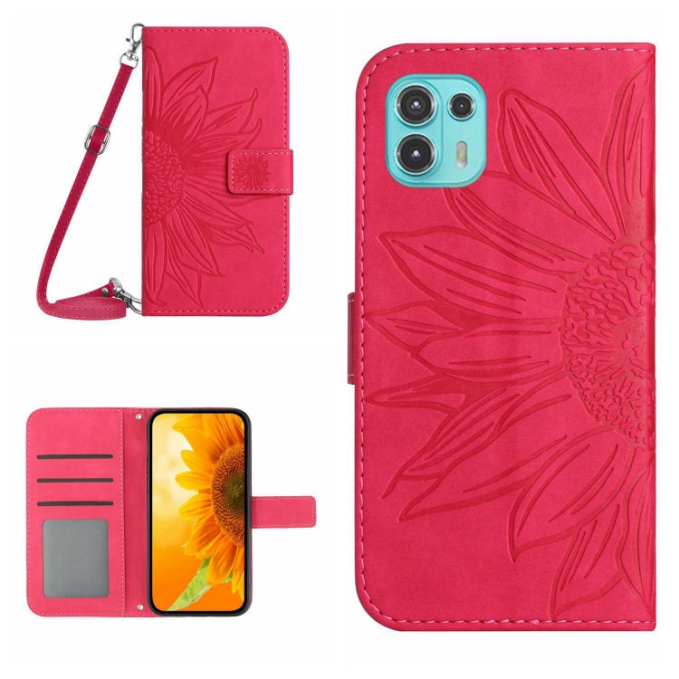 Skin Feel Sun Flower Pattern Flip Leather Phone Case with Lanyard, For Motorola Moto E22 4G/E22i 4G, For Motorola Moto E32/E32S, For Motorola Moto Edge 20, For Motorola Moto Edge 20 Lite