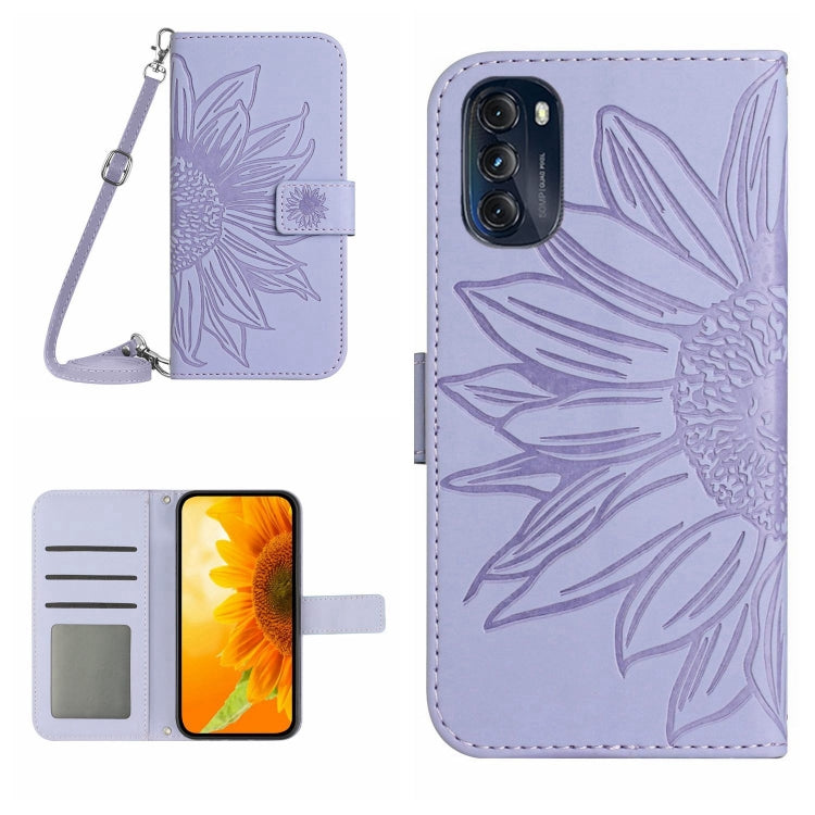 Skin Feel Sun Flower Pattern Flip Leather Phone Case with Lanyard, For Motorola Moto Edge 30 Ultra, For Motorola Moto G 5G 2022, For Motorola Moto G 5G Plus, For Motorola Moto G Play 2021