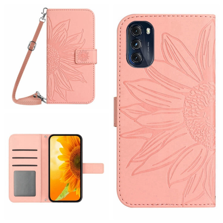 Skin Feel Sun Flower Pattern Flip Leather Phone Case with Lanyard, For Motorola Moto Edge 30 Ultra, For Motorola Moto G 5G 2022, For Motorola Moto G 5G Plus, For Motorola Moto G Play 2021