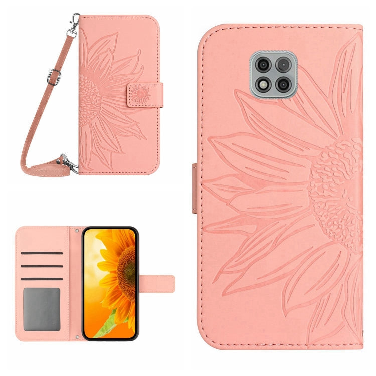 Skin Feel Sun Flower Pattern Flip Leather Phone Case with Lanyard, For Motorola Moto G Power 2021, For Motorola Moto G Power 2022, For Motorola Moto G Pure 2021, For Motorola Moto G Stylus 5G