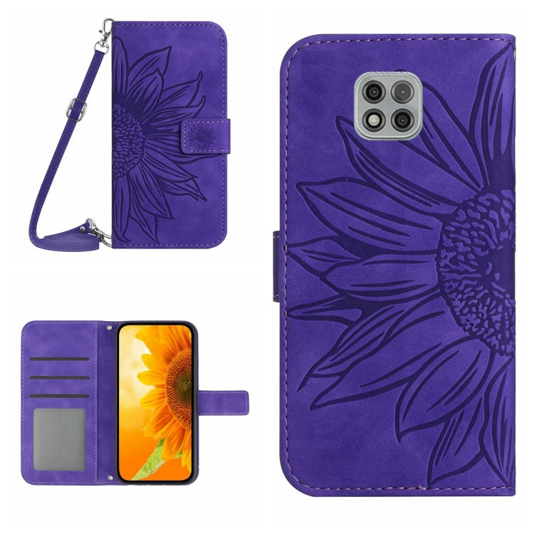 Skin Feel Sun Flower Pattern Flip Leather Phone Case with Lanyard, For Motorola Moto G Power 2021, For Motorola Moto G Power 2022, For Motorola Moto G Pure 2021, For Motorola Moto G Stylus 5G