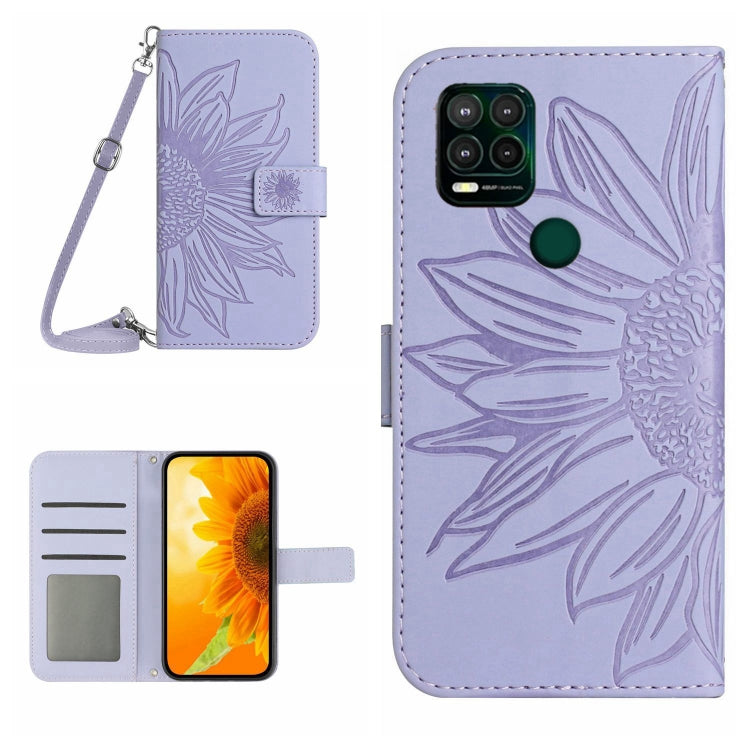 Skin Feel Sun Flower Pattern Flip Leather Phone Case with Lanyard, For Motorola Moto G Power 2021, For Motorola Moto G Power 2022, For Motorola Moto G Pure 2021, For Motorola Moto G Stylus 5G