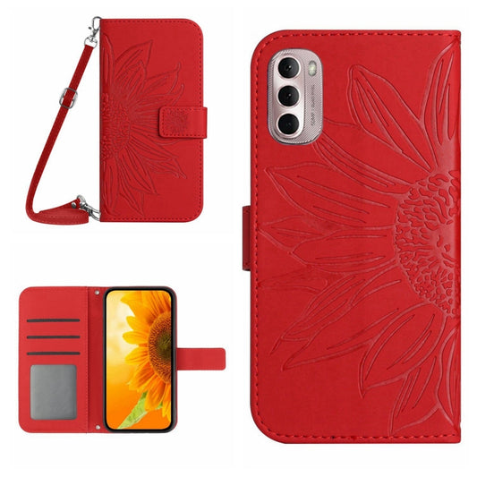 Skin Feel Sun Flower Pattern Flip Leather Phone Case with Lanyard, For Motorola Moto G Stylus 5G 2022, For Motorola Moto G Stylus 2022 4G, For Motorola Moto G9 Plus, For Motorola Moto G9 Power
