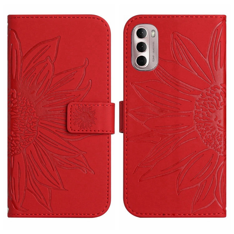 Skin Feel Sun Flower Pattern Flip Leather Phone Case with Lanyard, For Motorola Moto G Stylus 5G 2022, For Motorola Moto G Stylus 2022 4G, For Motorola Moto G9 Plus, For Motorola Moto G9 Power