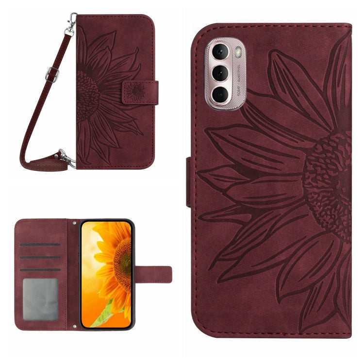 Skin Feel Sun Flower Pattern Flip Leather Phone Case with Lanyard, For Motorola Moto G Stylus 5G 2022, For Motorola Moto G Stylus 2022 4G, For Motorola Moto G9 Plus, For Motorola Moto G9 Power