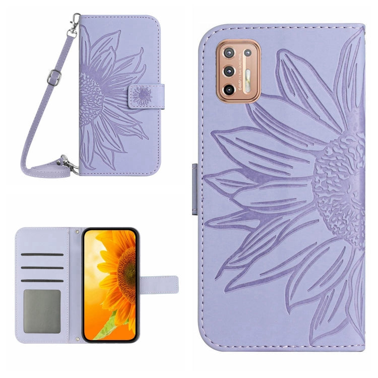 Skin Feel Sun Flower Pattern Flip Leather Phone Case with Lanyard, For Motorola Moto G Stylus 5G 2022, For Motorola Moto G Stylus 2022 4G, For Motorola Moto G9 Plus, For Motorola Moto G9 Power