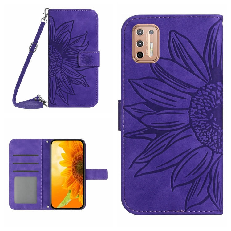 Skin Feel Sun Flower Pattern Flip Leather Phone Case with Lanyard, For Motorola Moto G Stylus 5G 2022, For Motorola Moto G Stylus 2022 4G, For Motorola Moto G9 Plus, For Motorola Moto G9 Power