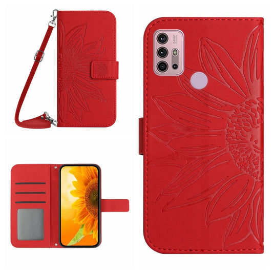 Skin Feel Sun Flower Pattern Flip Leather Phone Case with Lanyard, For Motorola Moto G10/G20/G30, For Motorola Moto G22, For Motorola Moto G31/G41, For Motorola Moto G32