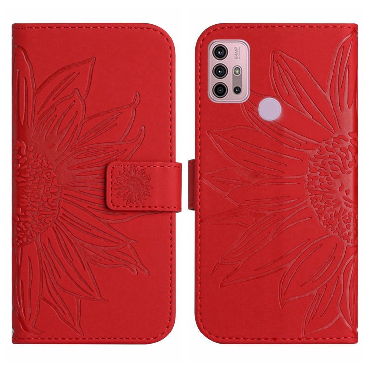 Skin Feel Sun Flower Pattern Flip Leather Phone Case with Lanyard, For Motorola Moto G10/G20/G30, For Motorola Moto G22, For Motorola Moto G31/G41, For Motorola Moto G32