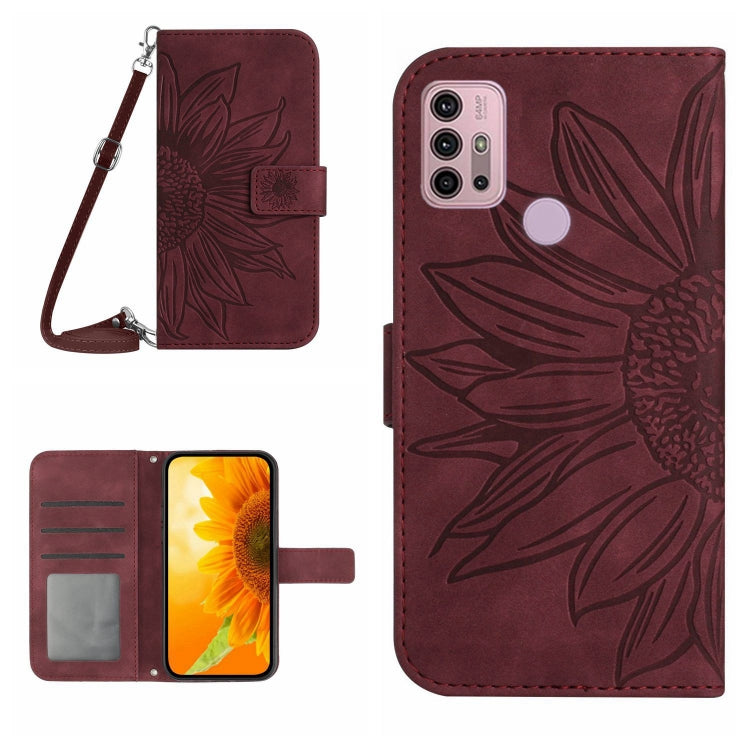 Skin Feel Sun Flower Pattern Flip Leather Phone Case with Lanyard, For Motorola Moto G10/G20/G30, For Motorola Moto G22, For Motorola Moto G31/G41, For Motorola Moto G32