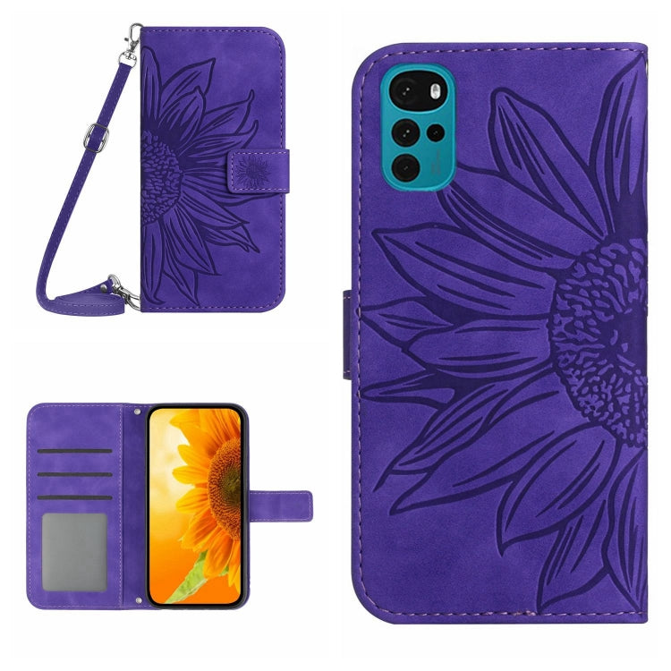 Skin Feel Sun Flower Pattern Flip Leather Phone Case with Lanyard, For Motorola Moto G10/G20/G30, For Motorola Moto G22, For Motorola Moto G31/G41, For Motorola Moto G32