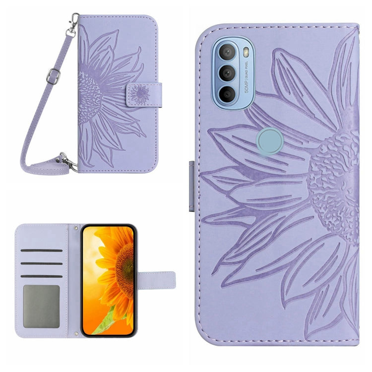 Skin Feel Sun Flower Pattern Flip Leather Phone Case with Lanyard, For Motorola Moto G10/G20/G30, For Motorola Moto G22, For Motorola Moto G31/G41, For Motorola Moto G32