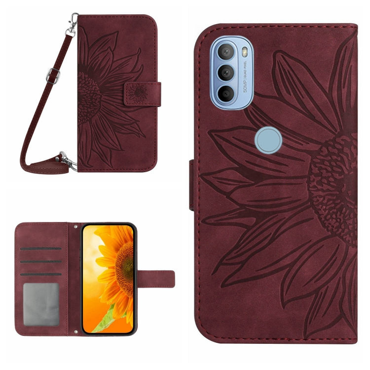 Skin Feel Sun Flower Pattern Flip Leather Phone Case with Lanyard, For Motorola Moto G10/G20/G30, For Motorola Moto G22, For Motorola Moto G31/G41, For Motorola Moto G32