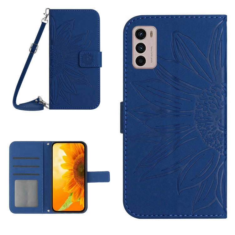 Skin Feel Sun Flower Pattern Flip Leather Phone Case with Lanyard, For Motorola Moto G42, For Motorola Moto G50, For Motorola Moto G51 5G, For Motorola Moto G52J