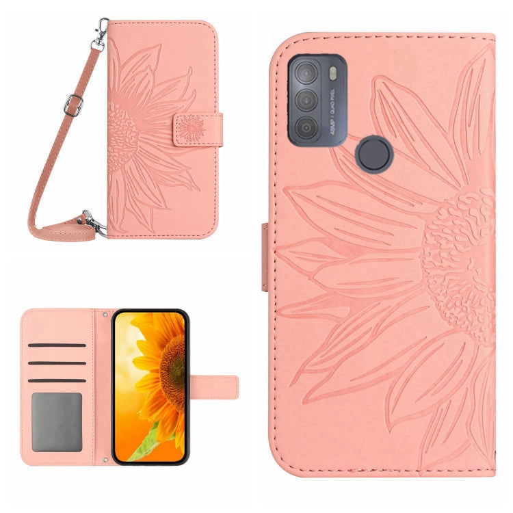 Skin Feel Sun Flower Pattern Flip Leather Phone Case with Lanyard, For Motorola Moto G42, For Motorola Moto G50, For Motorola Moto G51 5G, For Motorola Moto G52J