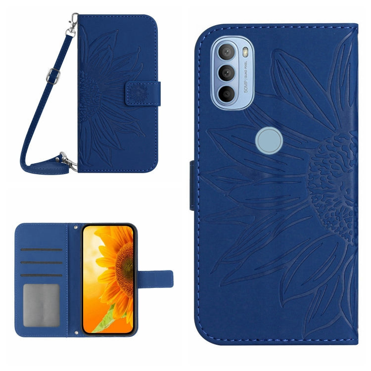 Skin Feel Sun Flower Pattern Flip Leather Phone Case with Lanyard, For Motorola Moto G42, For Motorola Moto G50, For Motorola Moto G51 5G, For Motorola Moto G52J