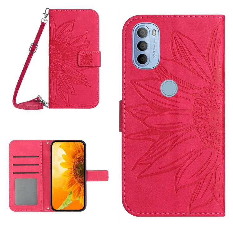 Skin Feel Sun Flower Pattern Flip Leather Phone Case with Lanyard, For Motorola Moto G42, For Motorola Moto G50, For Motorola Moto G51 5G, For Motorola Moto G52J