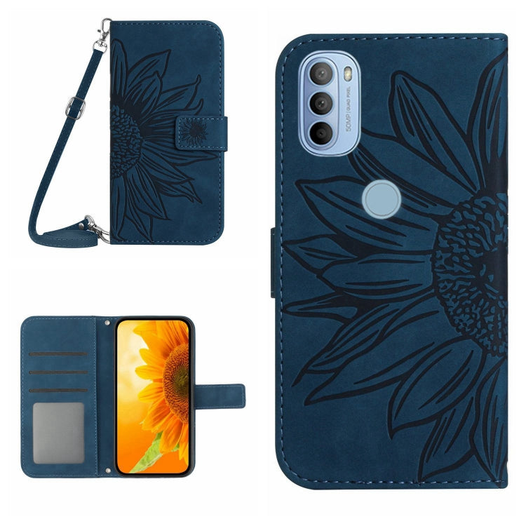 Skin Feel Sun Flower Pattern Flip Leather Phone Case with Lanyard, For Motorola Moto G42, For Motorola Moto G50, For Motorola Moto G51 5G, For Motorola Moto G52J