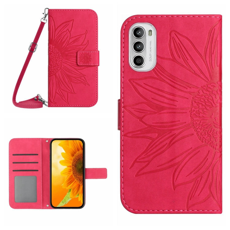 Skin Feel Sun Flower Pattern Flip Leather Phone Case with Lanyard, For Motorola Moto G42, For Motorola Moto G50, For Motorola Moto G51 5G, For Motorola Moto G52J