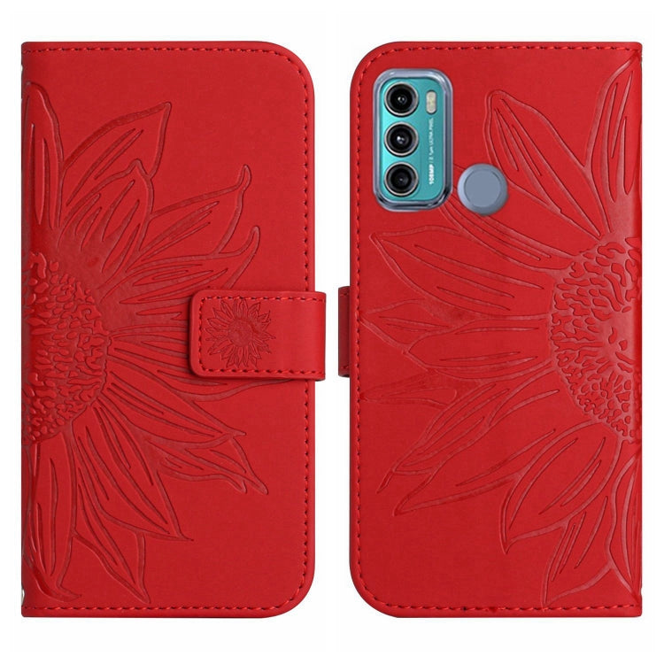 Skin Feel Sun Flower Pattern Flip Leather Phone Case with Lanyard, For Motorola Moto G60, For Motorola Moto G60S, For Motorola Moto G71 5G, For Motorola Moto G72 5G