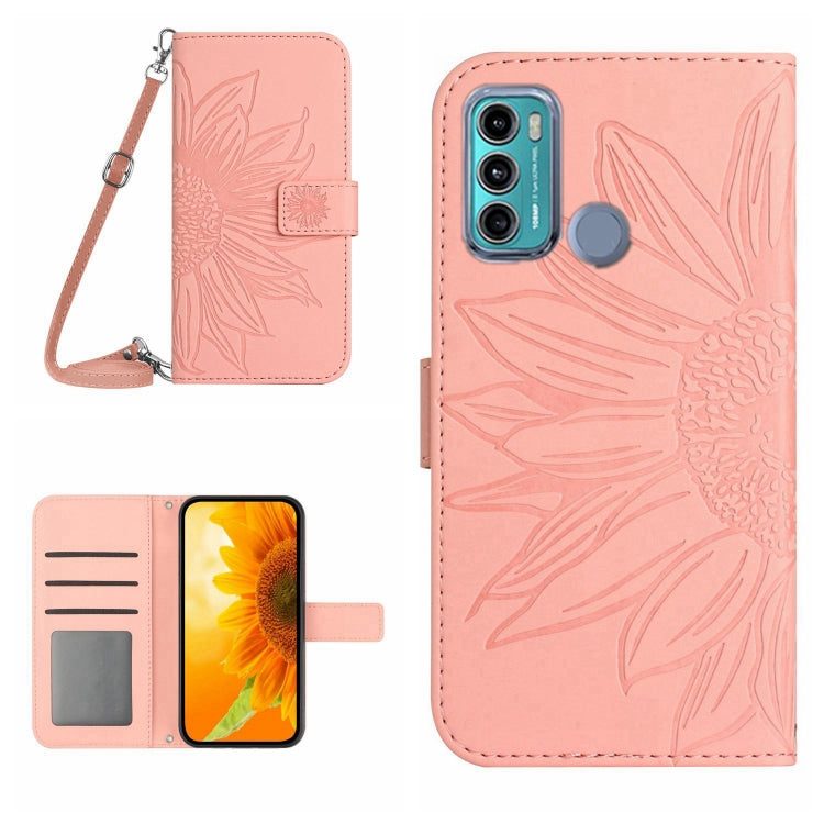 Skin Feel Sun Flower Pattern Flip Leather Phone Case with Lanyard, For Motorola Moto G60, For Motorola Moto G60S, For Motorola Moto G71 5G, For Motorola Moto G72 5G